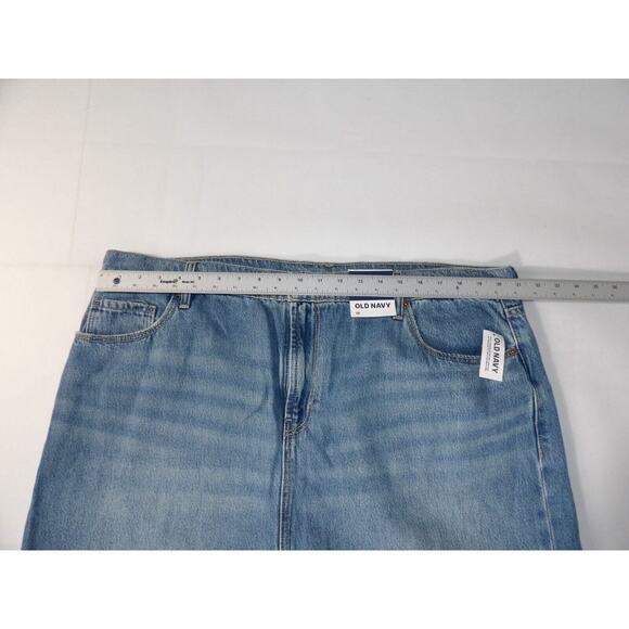 Old Navy Sz 18 Denim Maxi Long Skirt Jean Slit Front Mid Rise NWT Modest - Picture 13 of 13